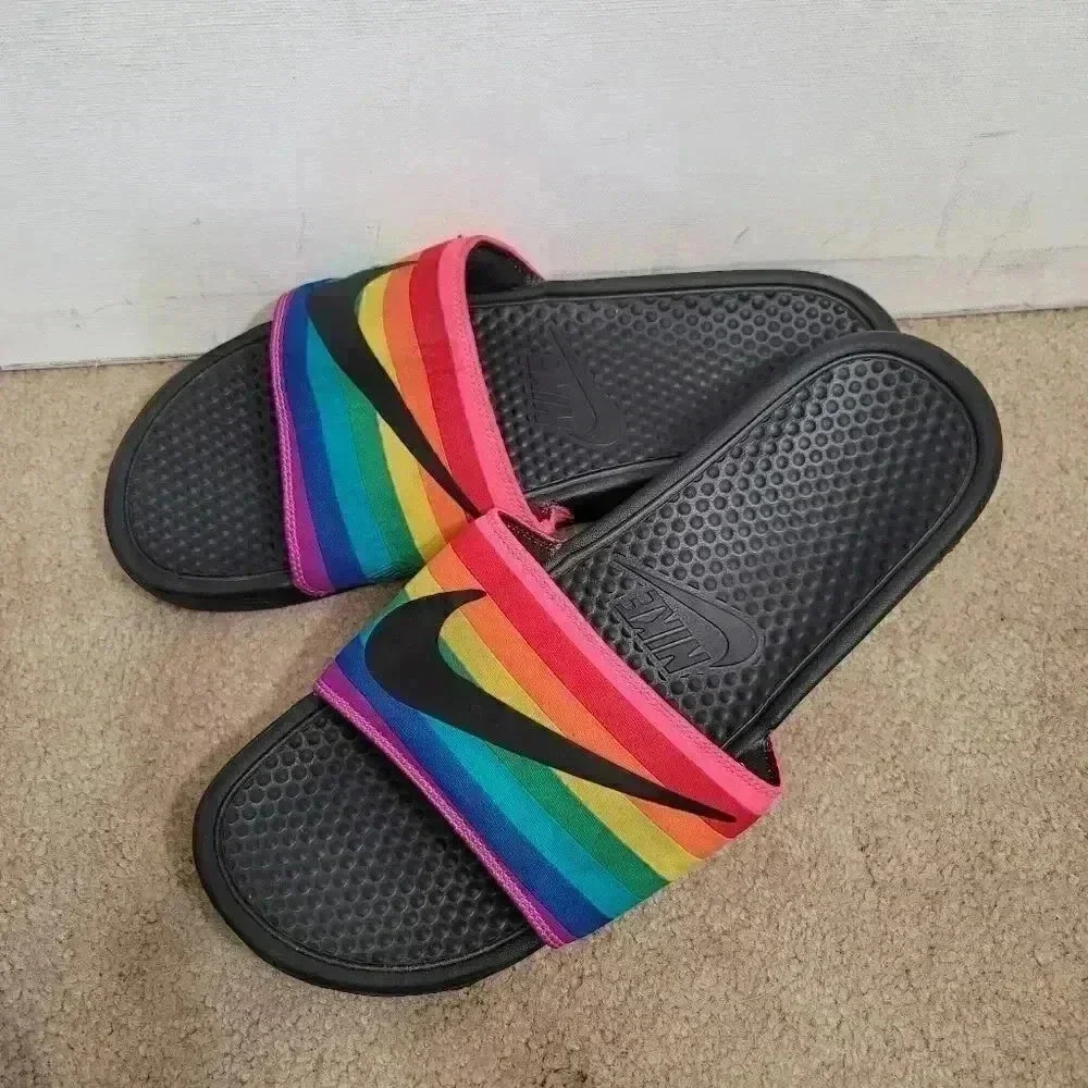 Nike rainbow Benassi Jdi Be True sandal slides 2019 men's sz 14